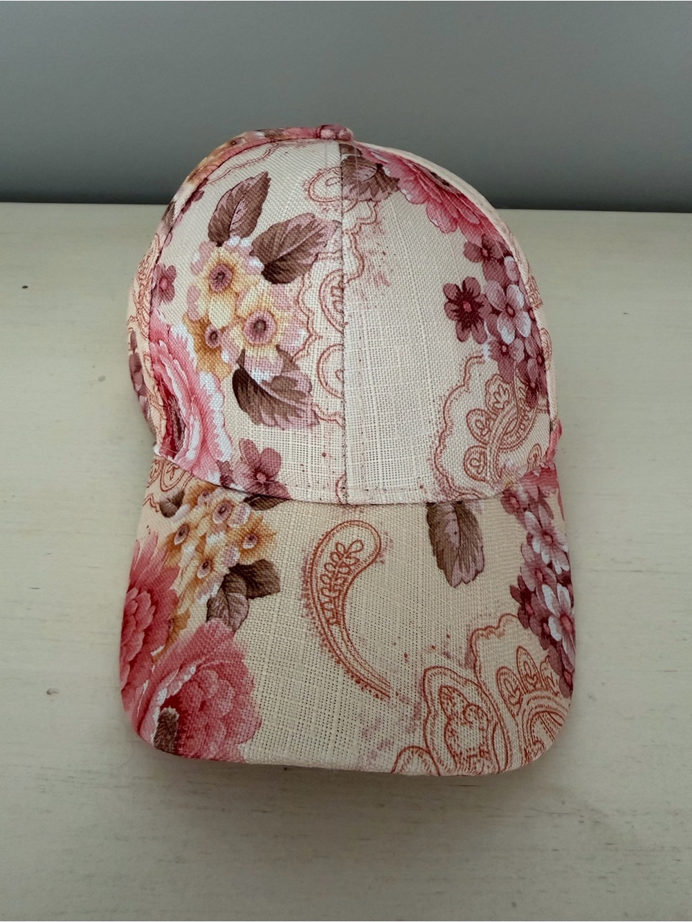 Melrose and Market Pink Floral Paisley Baseball Cap